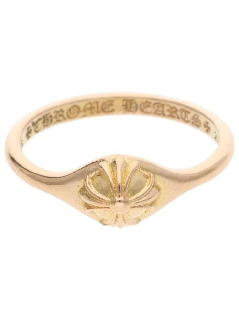 Chrome Hearts 22k Bubblgm Mini Half Bubblegum Cross Ball Gold Ring